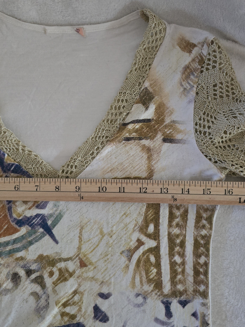 🔥(SOLD) Y2K Whimsigoth Fairycore Top Crochet Bell Sleeve Graphic S - Picture 9 of 11